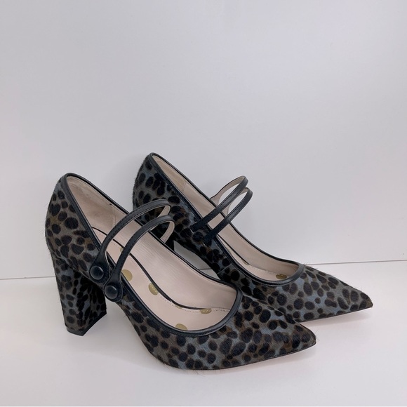 Boden The Point Mary Jane in Cowhide Leopard Print Gray and Black preppy office - Picture 10 of 13